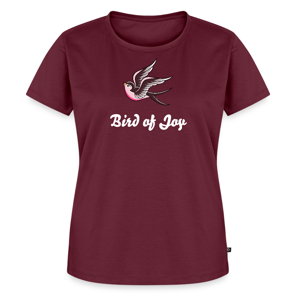 Women’s Idyo T-Shirt "Bird of joy" - burgundy