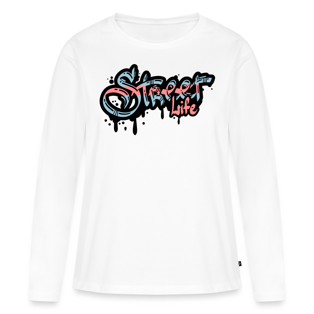 Women's Idyo Longsleeve Shirt "Street life" - white