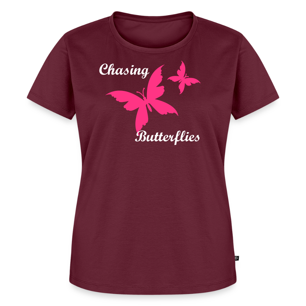 Women’s Idyo T-Shirt "Chasing Butterflies" - burgundy