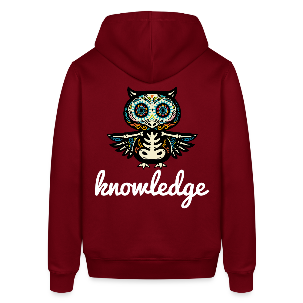 Unisex Organic Idyo Hoodie "Knowledge" - burgundy