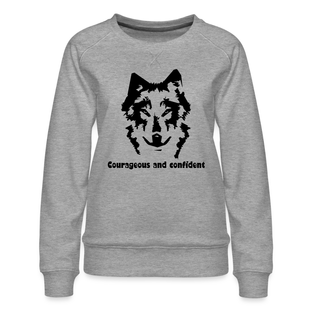 Women’s Premium Idyo Sweatshirt "Courageos and confident" - heather grey