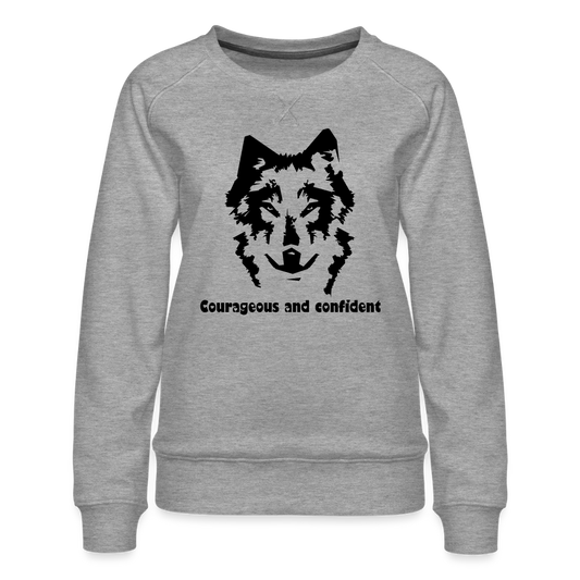 Women’s Premium Idyo Sweatshirt "Courageos and confident" - heather grey