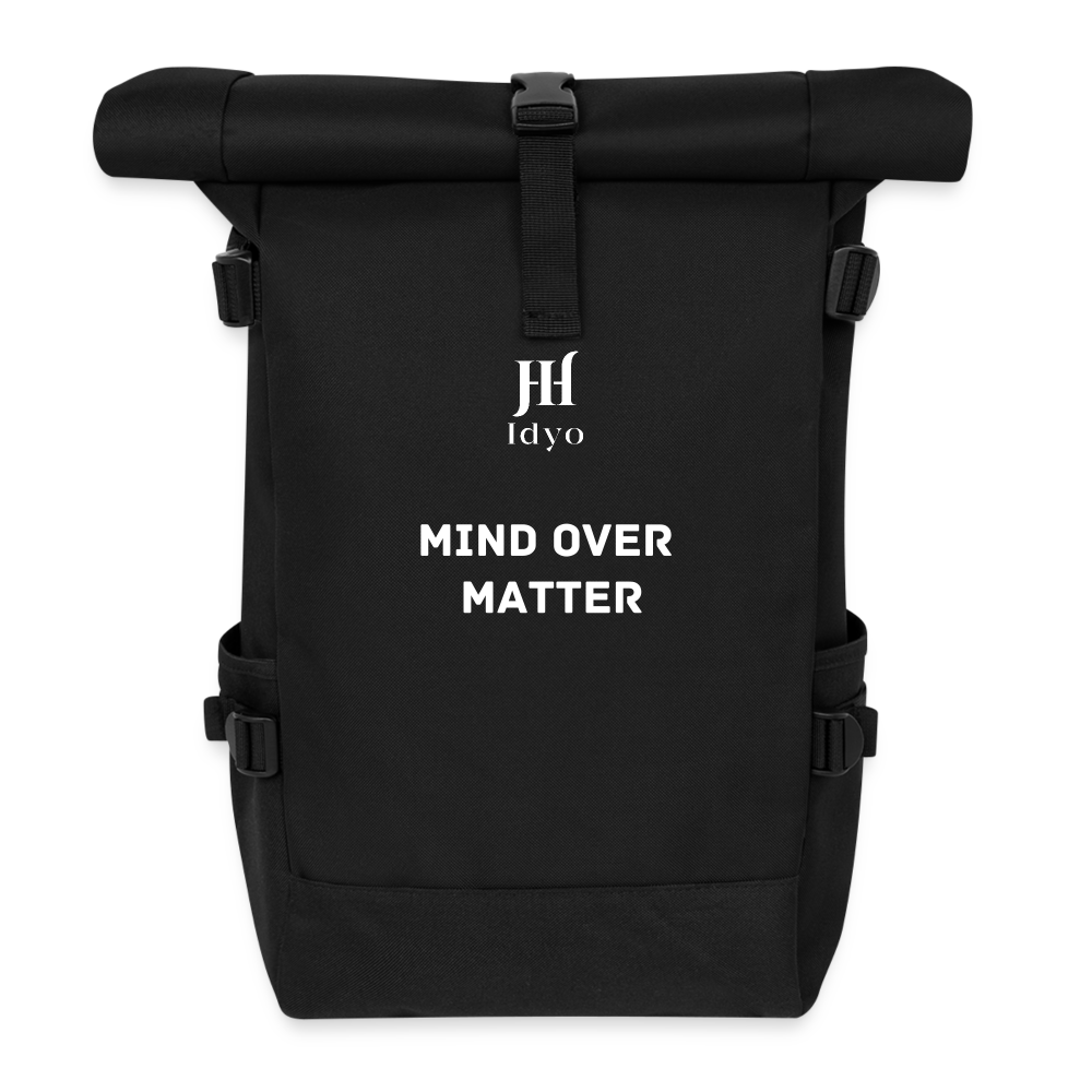 Roll Top Idyo Backpack "Mind over matter" - black