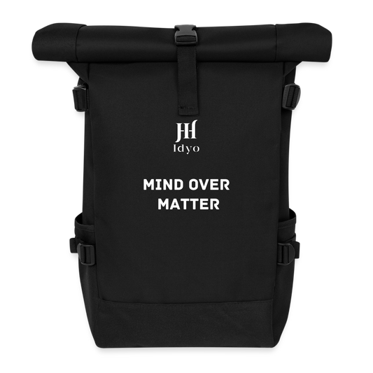 Roll Top Idyo Backpack "Mind over matter" - black