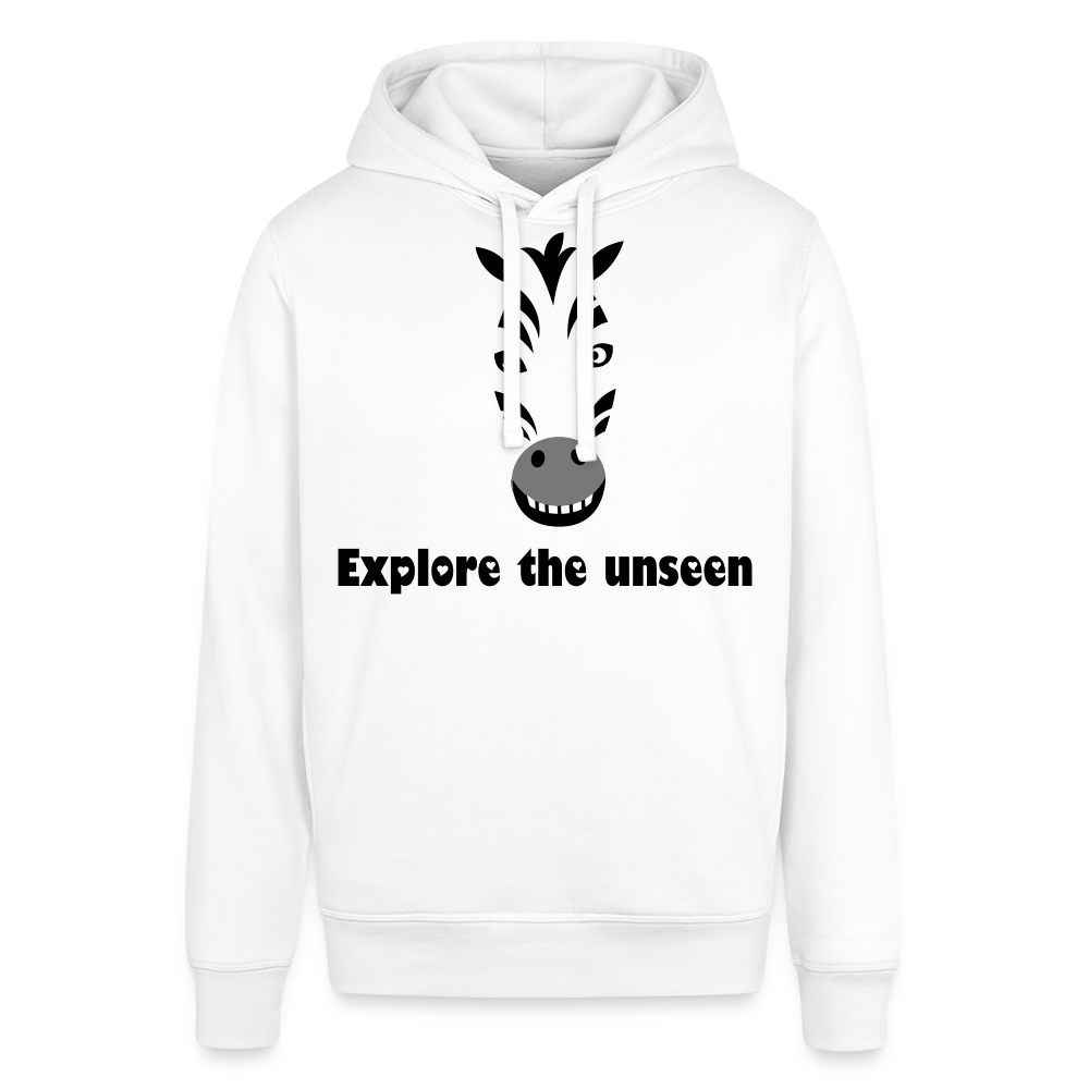 Unisex Organic Idyo Hoodie "Explore the unseen" - white