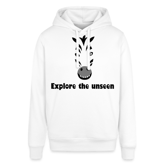 Unisex Organic Idyo Hoodie "Explore the unseen" - white