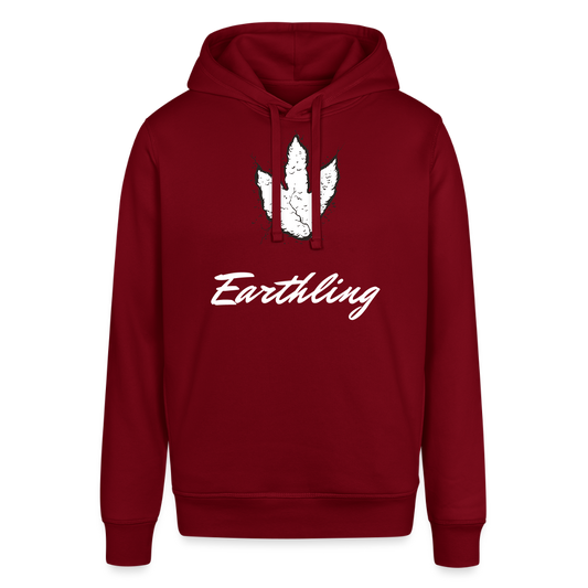 Unisex Organic Idyo Hoodie "Earthling" - burgundy