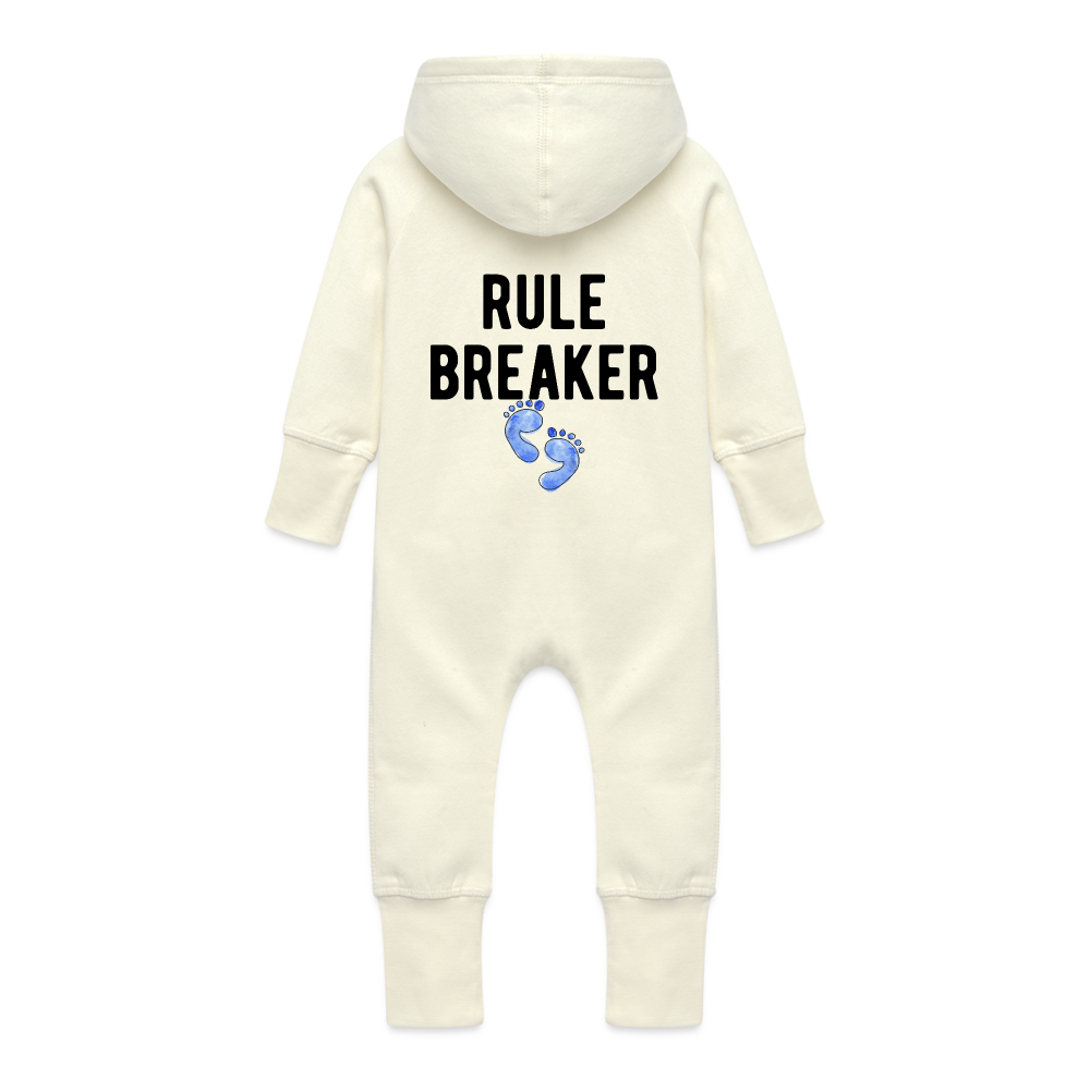 Baby Organic Idyo Sweat Overalls With Hood "Rule breaker" - vanilla