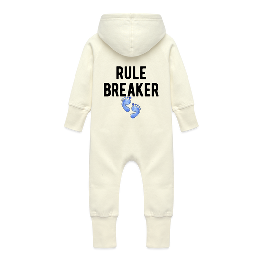 Baby Organic Idyo Sweat Overalls With Hood "Rule breaker" - vanilla