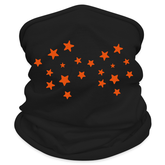 All-purpose Idyo scarf "Orange stars" - black