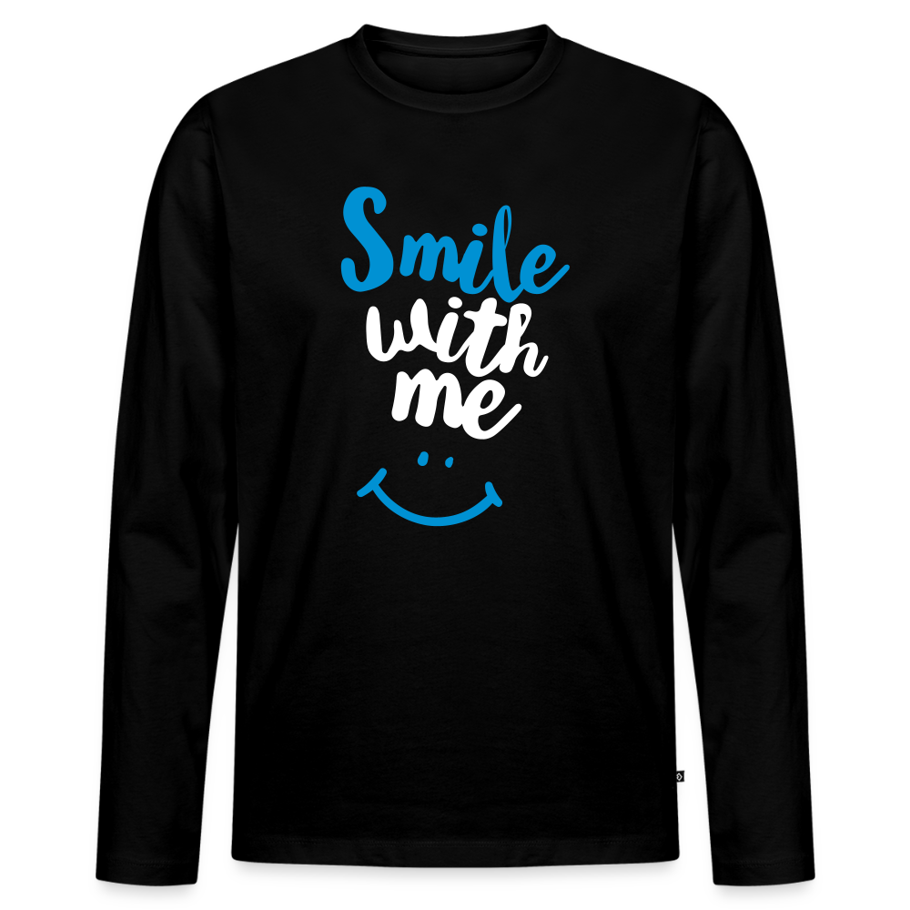 Men's Idyo Longsleeve Shirt "Smile with me" - black