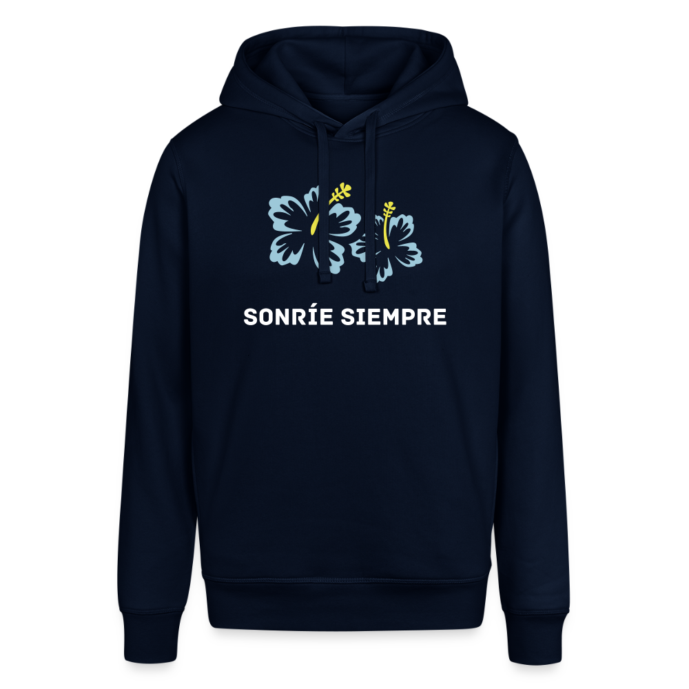 Unisex Organic Idyo Hoodie "Sonríe siempre" - navy