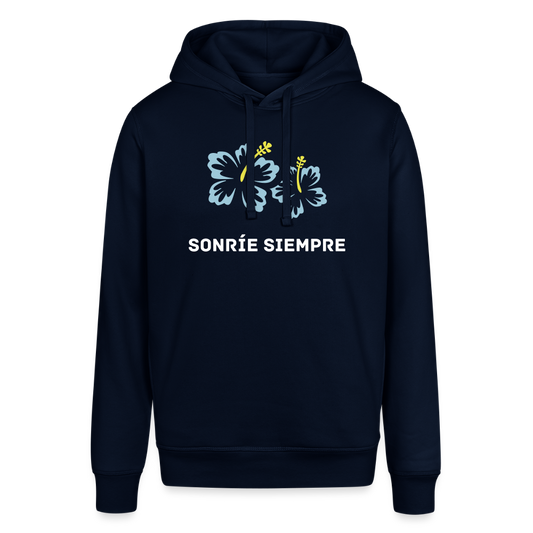 Unisex Organic Idyo Hoodie "Sonríe siempre" - navy
