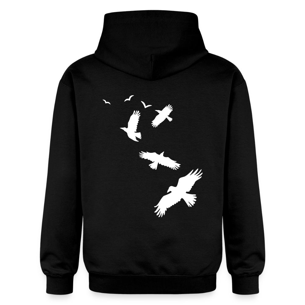 Unisex Softstyle® Midweight Idyo Hoodie "Birds" - black