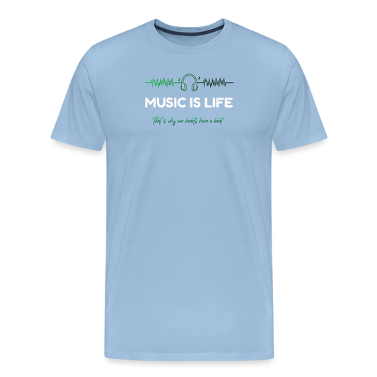 Men’s Idyo T-Shirt "Music is life" - sky
