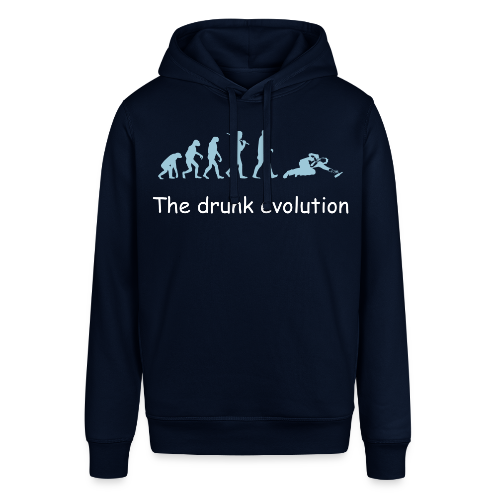 Unisex Organic Idyo Hoodie "Drinking evolution" - navy