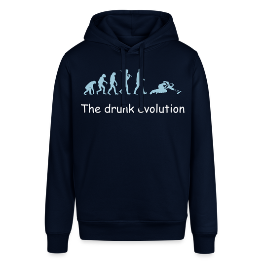 Unisex Organic Idyo Hoodie "Drinking evolution" - navy