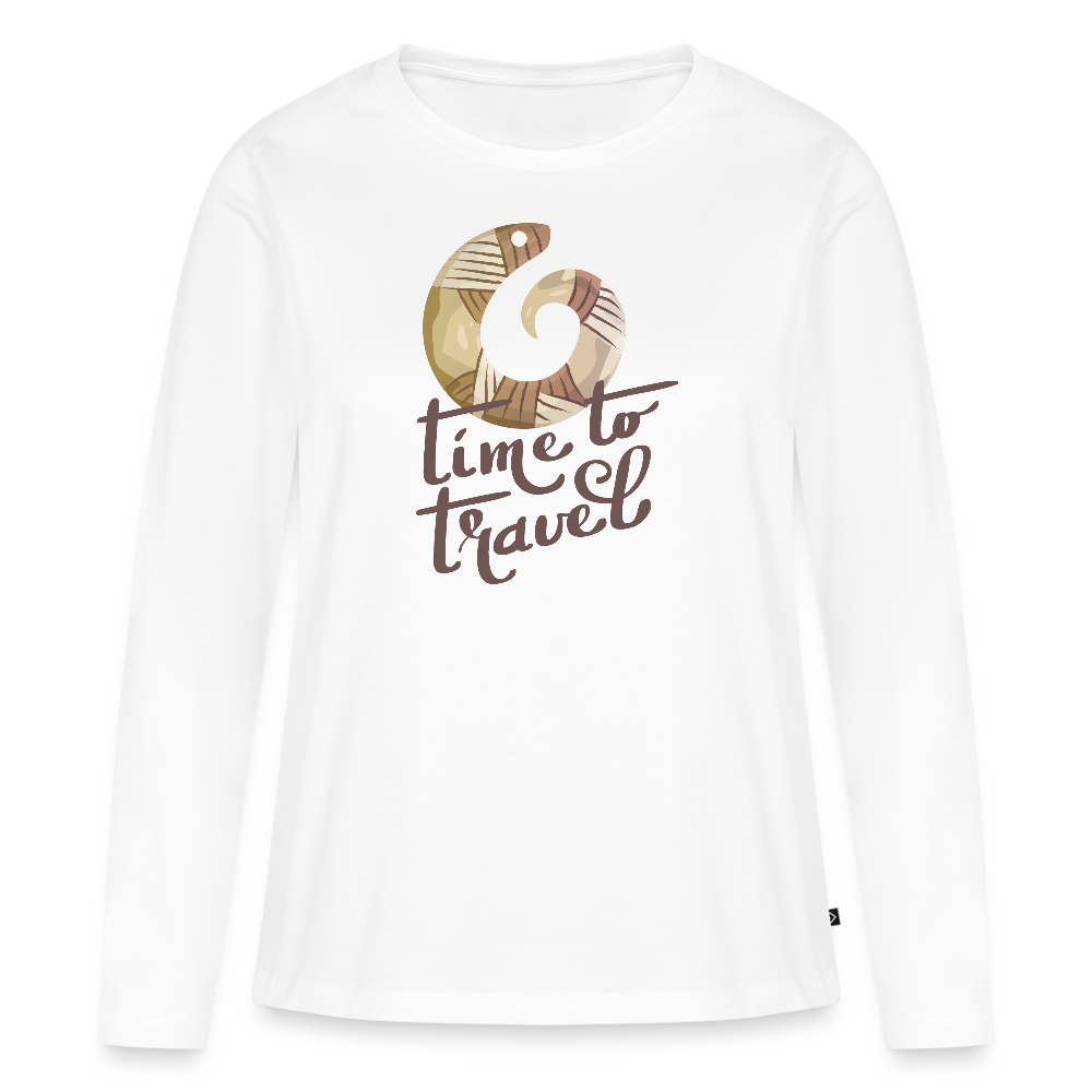 Women's Idyo Longsleeve Shirt "Time to travel" - white