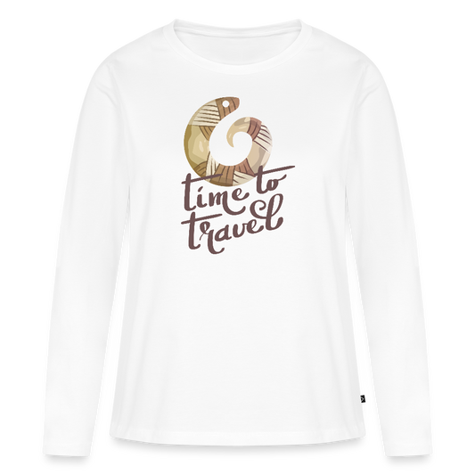 Women's  Idyo Longsleeve Shirt "Time to travel" - white