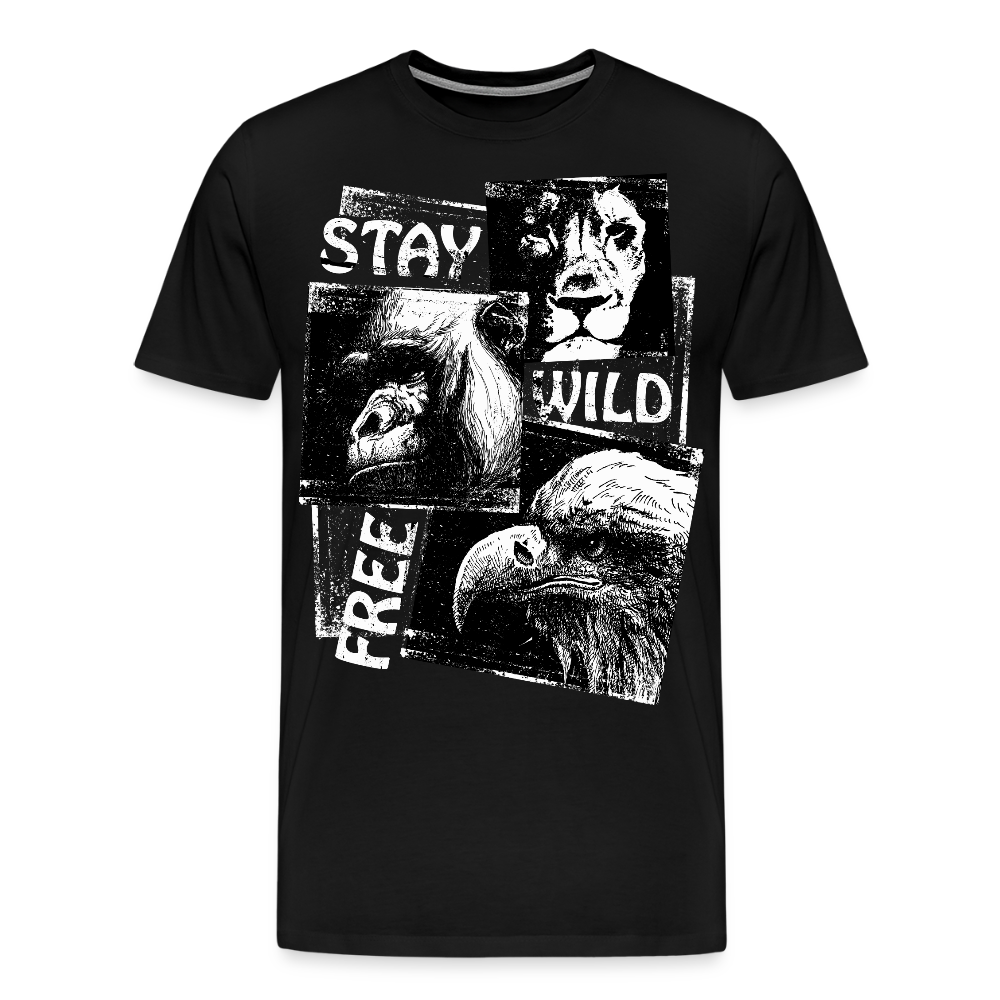 Men’s Premium T-Shirt "Stay Wild and Free" - black