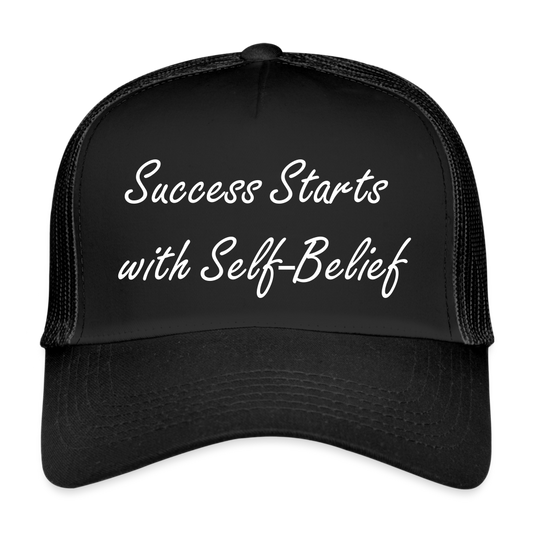Trucker Cap "Succes starts with self-belief" - black/black