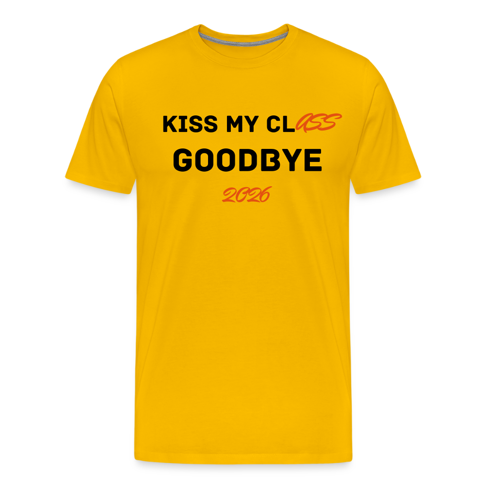 Men’s Idyo T-Shirt "Kiss my class" - sun yellow