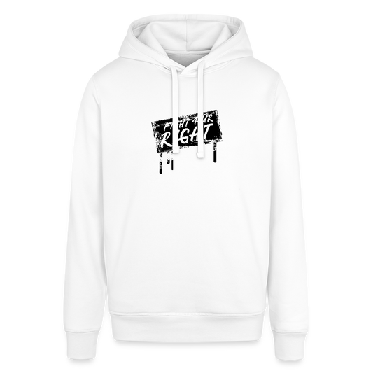 Unisex Organic Idyo Hoodie "Fight 4 ur right" - white