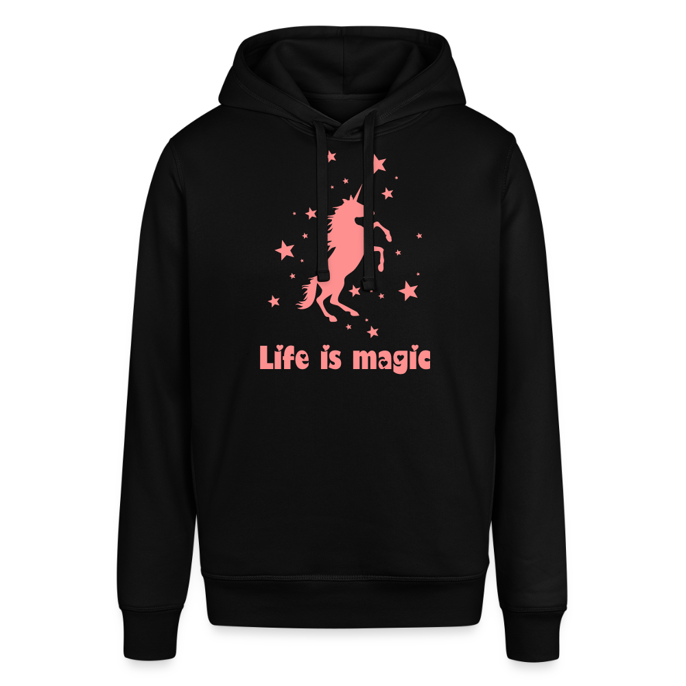 Unisex Organic idyo Hoodie "Life is magic" - black