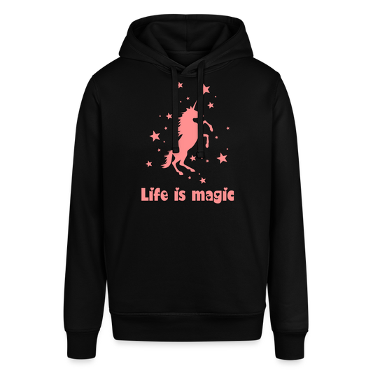 Unisex Organic idyo Hoodie "Life is magic" - black