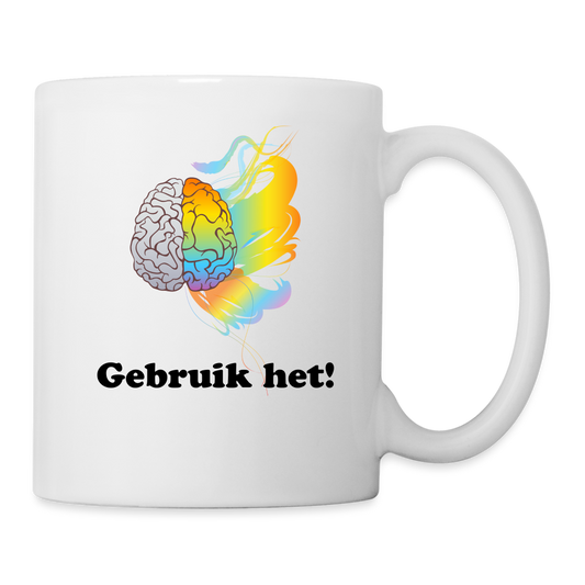 Mug "gebruik je hersenen" - white