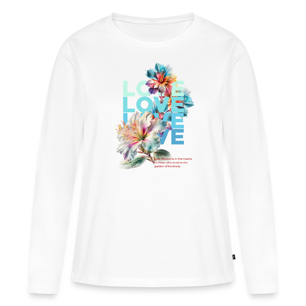Women's Idyo Longsleeve Shirt "Love" - white