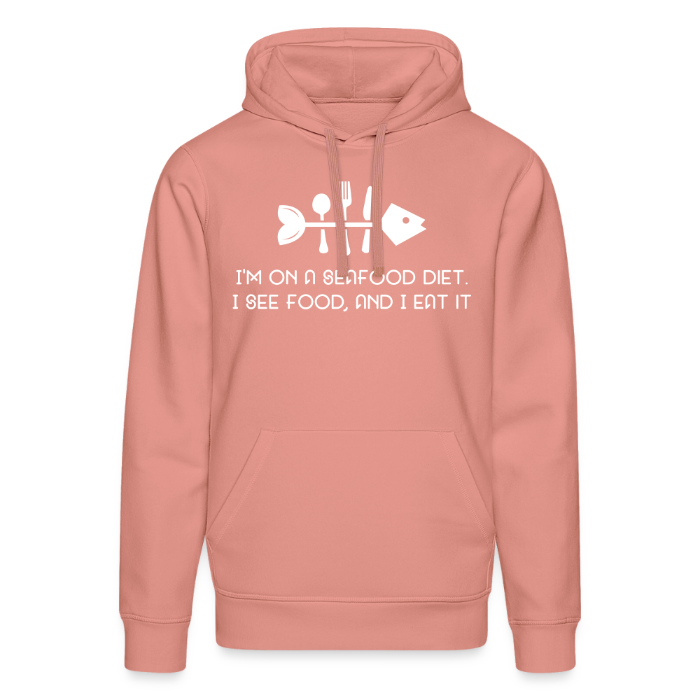 Unisex Organic Idyo Hoodie "I'm on a seafood diet" - canyon pink