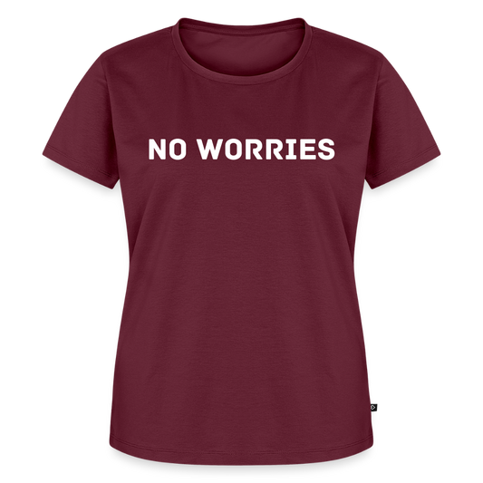 Women’s  Idyo T-Shirt "No worries" - burgundy