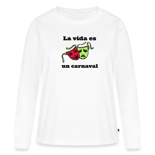 Women's  Idyo Longsleeve Shirt "La vida es un carnaval" - white