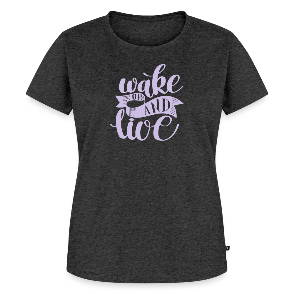 Women’s Idyo T-Shirt "Wake up and live" - heather anthracite