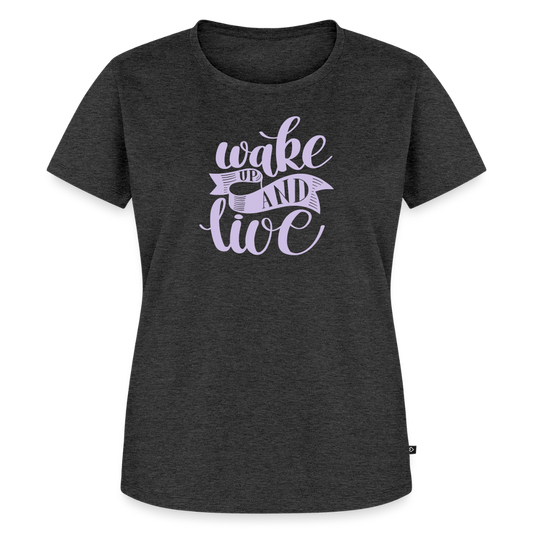 Women’s Idyo T-Shirt "Wake up and live" - heather anthracite
