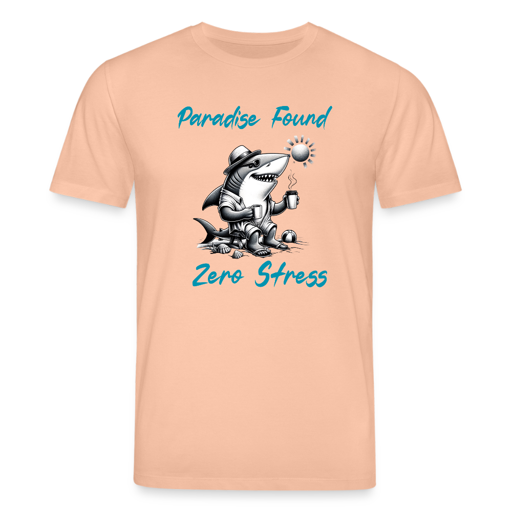 Unisex Organic Idyo T-Shirt "Paradise found zero stress" - peach