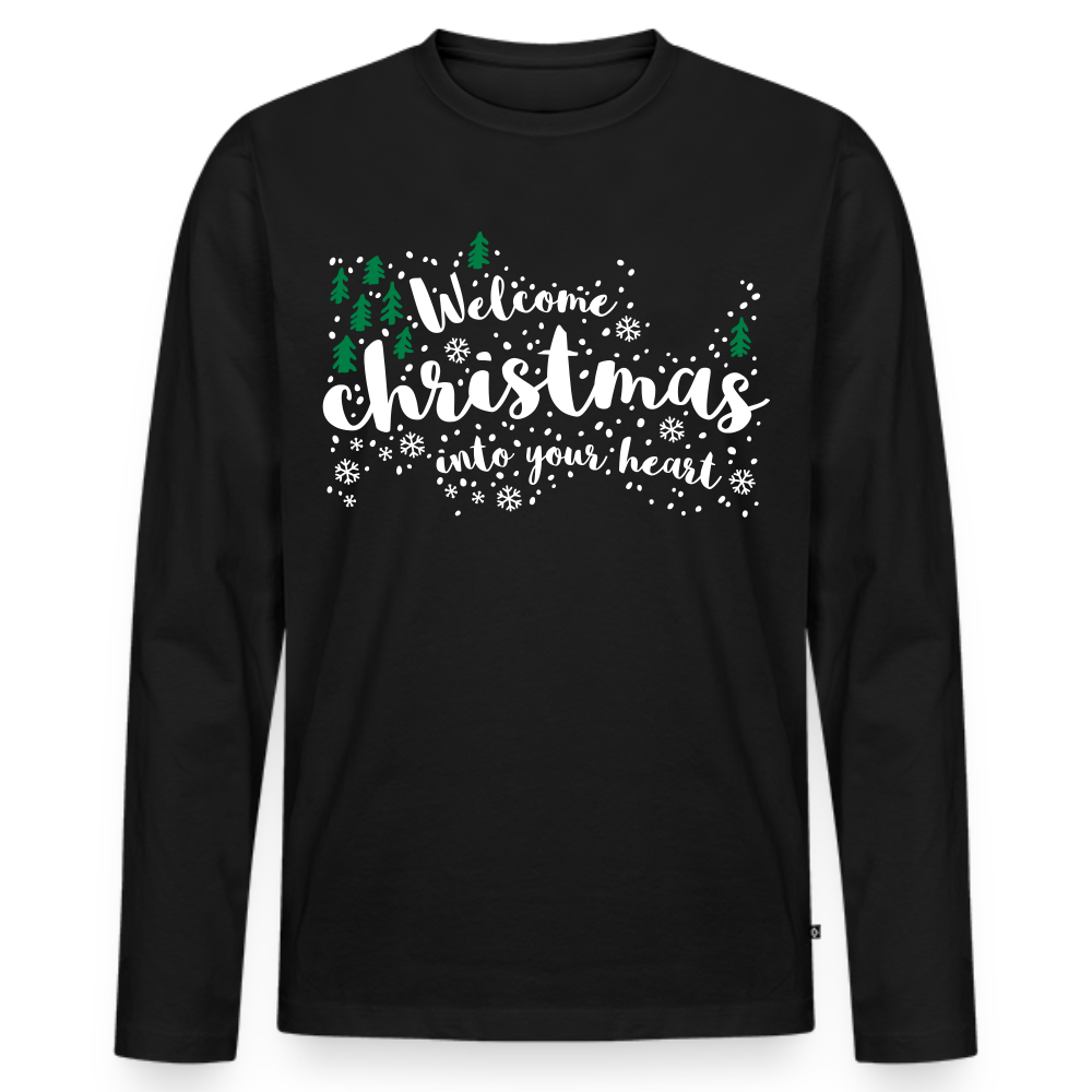 Men's Organic Idyo Long Sleeve Shirt "Welcome christmas into your heart" - black