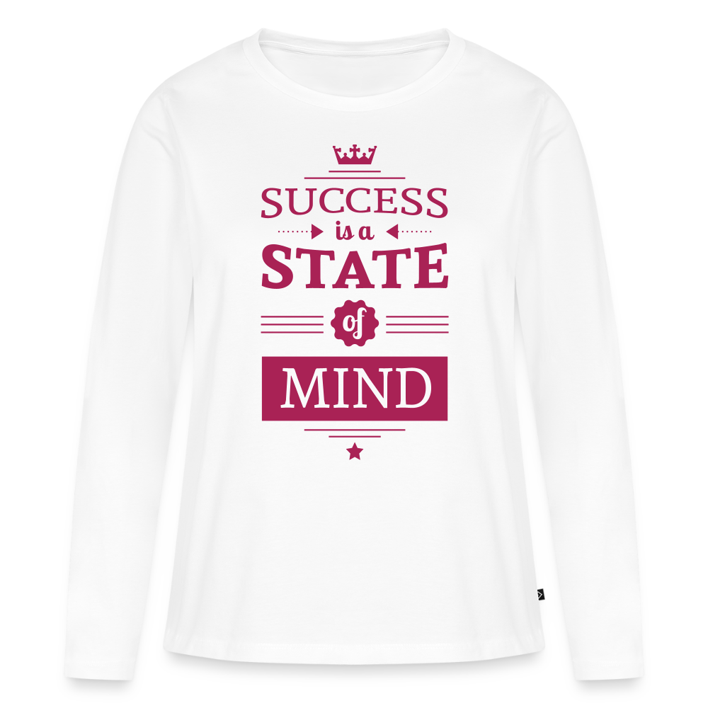 Women's Longsleeve Idyo Shirt "Succes is a state of mind" - white