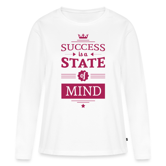 Women's  Longsleeve Idyo Shirt "Succes is a state of mind" - white
