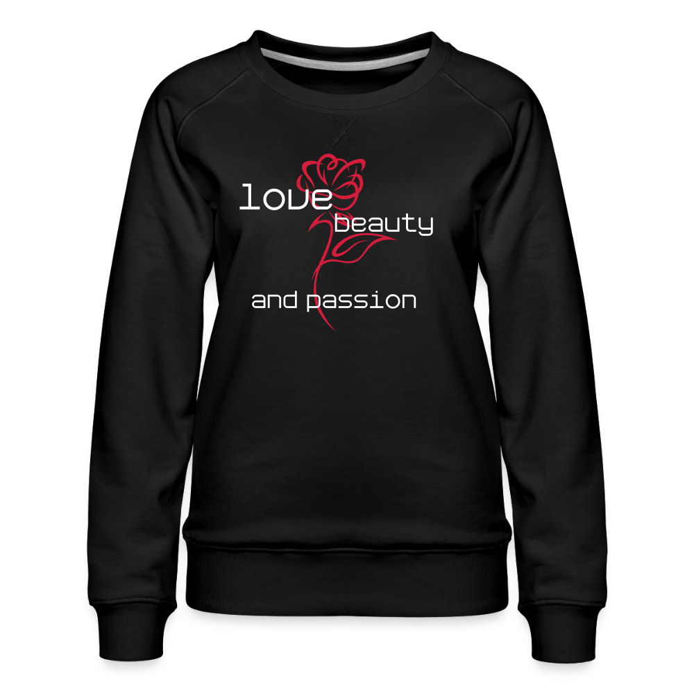 Women’s Premium Idyo Sweatshirt "Love, beauty and passion" - black