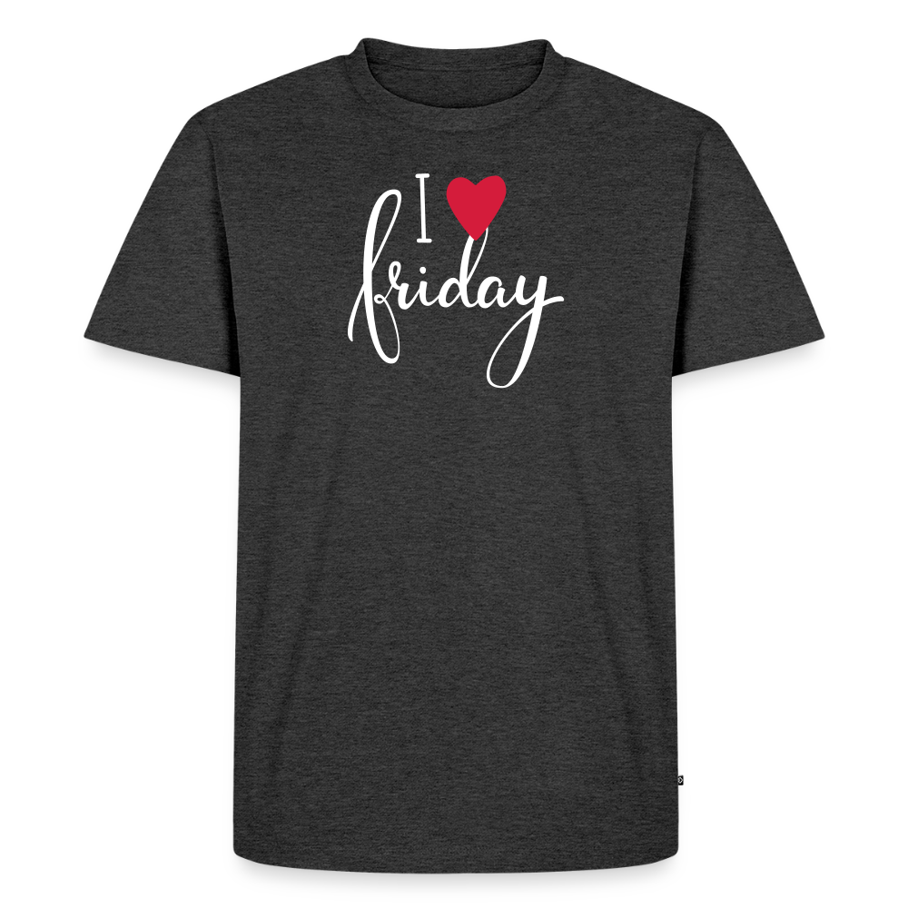 Men’s Idyo T-Shirt "I love friday" - heather anthracite