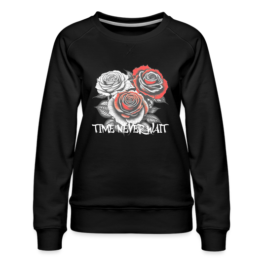 Women’s Premium Idyo Sweatshirt "Time never wait" - black