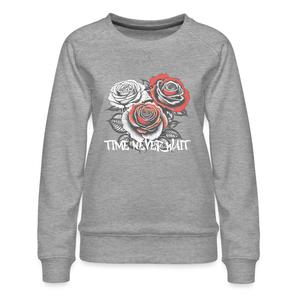 Women’s Premium Idyo Sweatshirt "Time never wait" - heather grey