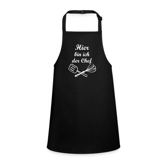 Children’s Idyo Apron "Hier bin ich der chef" - black