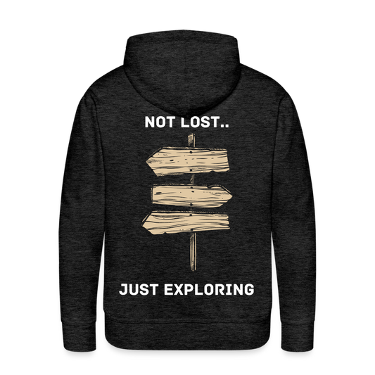 Men’s Premium Idyo Hoodie "Not lost just exploring" - charcoal grey