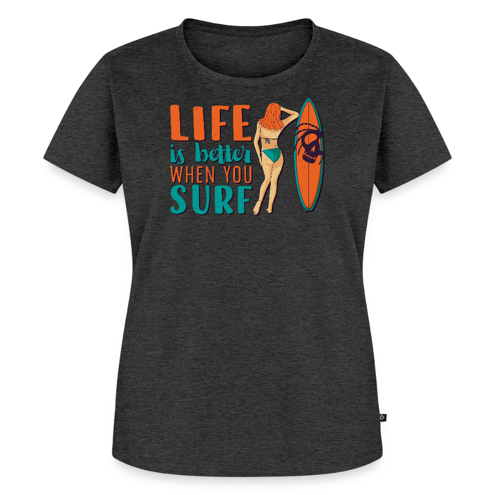 Women’s Idyo T-Shirt "Life and surf" - heather anthracite