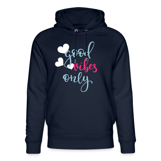 Unisex Organic Idyo Hoodie "Good vibes only" - navy