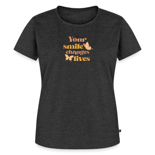 Women’s Idyo T-Shirt "Your smile changes lives" - heather anthracite