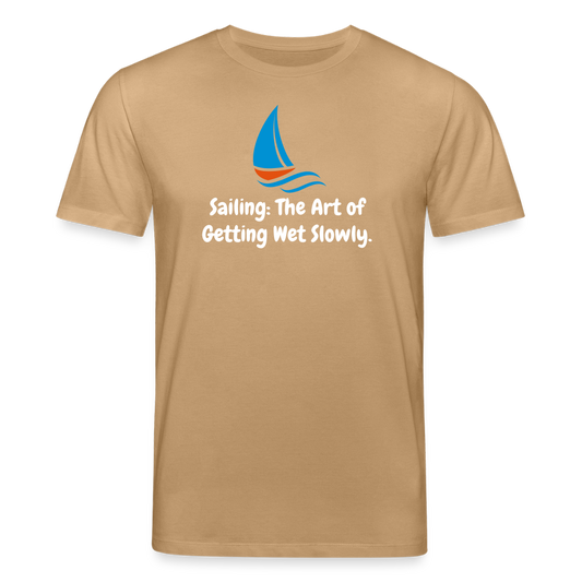 Organic Idyo T-Shirt "Sailing the art of Getting Wet Slowly" - caramel 